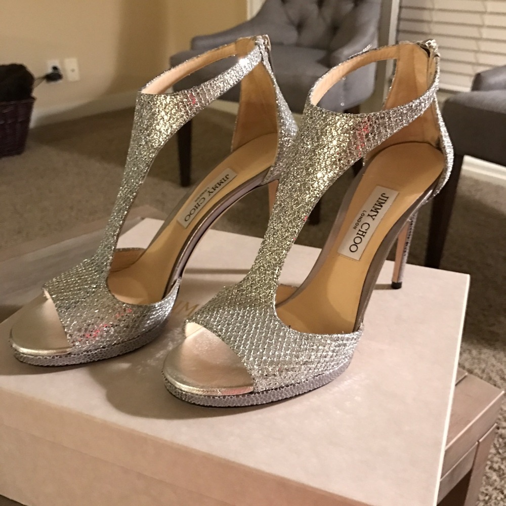 Silver Sparkle Jimmy Choo Heels